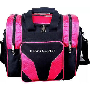 Bowling Bag for Single Ball - Tote with Large, Black/Pink